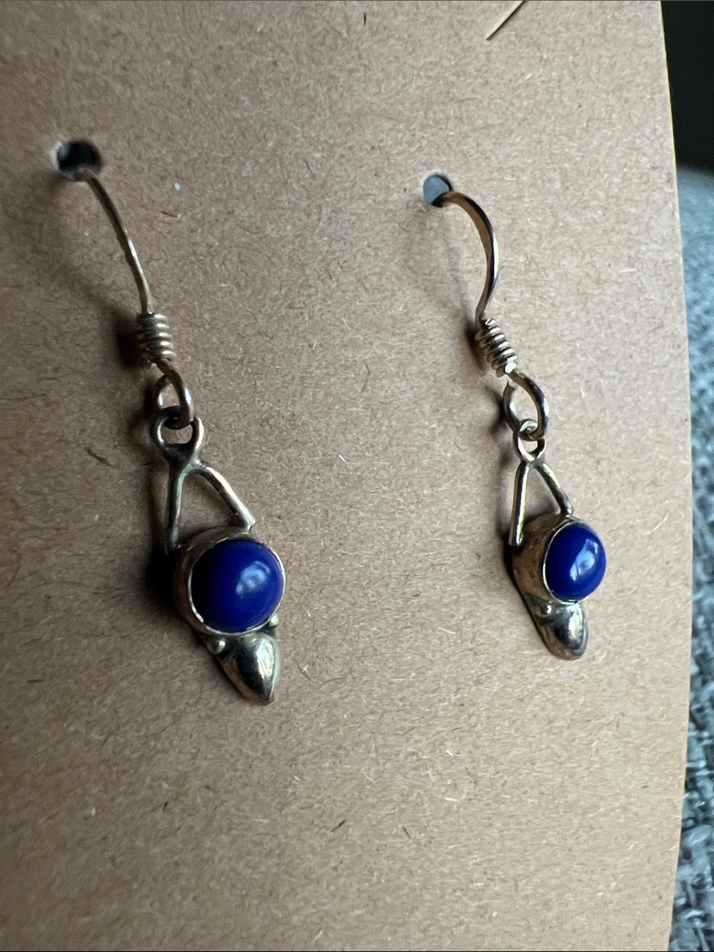 Sterling Silver Lapis Lazuli Drop Earrings